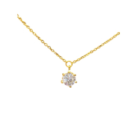 簡約金色六爪鑽石項鍊 - 木木選品精挑細選質感飾品