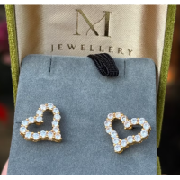 18k金愛心耳釘