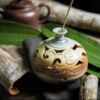 彩繪盤香爐(大)  (台灣手作)🌿真桂自然.自然珍貴🌿