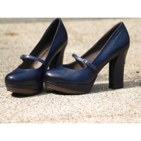 厚底高跟鞋(藍)