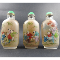 【源藝】 鼻煙壺 #童趣4#嬰戲4#禮品#收藏#送禮#手工畫 長約 4.2x2.5x9.5cm 重60g