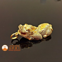璀璨黃金貔貅墜飾 - 台灣手工打造，9999純黃金，彰顯奢華與幸運！