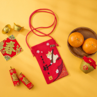 樣樣好物 手工拼布刺繡貓咪新年紅包袋