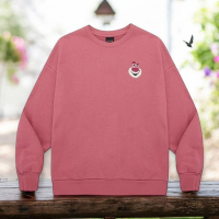 粉紅刺繡卡通毛衣