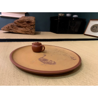 手工陶瓷茶盤 - 自然質樸與優雅藝術的完美結合，提升茶道體驗與生活美學