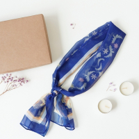 雪紡窄版多用途絲巾18×90cm/看星星的獅子