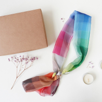 雪紡窄版多用途絲巾18×90cm/約定-方格版bbbb 雪紡窄版多用途絲巾18×90cm/約定-方格版