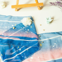 雪紡窄版多用途絲巾18×90cm/眾山-星空