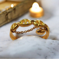 黃金鎖鏈造型戒指｜優雅時尚的鎖鏈設計，展現獨特魅力與品味