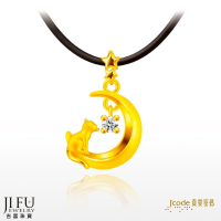 吉富珠寶銀樓-真愛密碼新款【月亮貓貓-黃金墜子】→※下標前請先詢問當日價格
