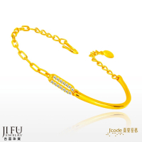 吉富珠寶銀樓-真愛密碼新款【晶彩（長方）半鍊 - 黃金手環】→※下標前請先詢問