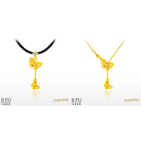 吉富珠寶銀樓-真愛密碼新款【輕舞雙蝶-黃金墜子、黃金項鍊】→※下標前請先詢問當日價格