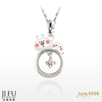 真愛密碼新款【卡娜赫拉的小動物 哈囉Ｐ助和粉紅兔兔 - 純銀墜子 + 白鋼項鍊】