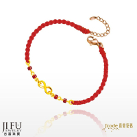 吉富珠寶銀樓-真愛密碼新款【無限愛戀 - 琉璃編織金手鍊．紅】→※下標前請先詢問當日價格※
