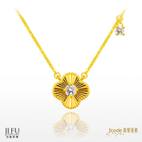 吉富珠寶銀樓-真愛密碼新款【閃鑽幸運草 - 黃金項鍊】→※下標前請先詢問當日價格※