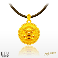 吉富珠寶銀樓-真愛密碼新款【大甲媽 平安鎮財咬錢獅-男黃金墜子】→※下標前請先詢問當日價格※