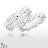 吉富珠寶銀樓-時尚菱格紋白金對戒【034161、034162】→※因金價每日浮動，下標前請先詢問當日價格※