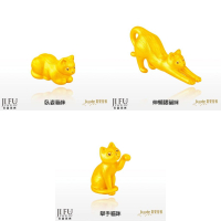 吉富珠寶銀樓-真愛密碼新款【貓跳台・臥姿貓咪、伸懶腰貓咪、舉手貓咪 - 黃金擺飾 / 擺件】→※下標前請先詢問當日價格