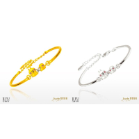 吉富珠寶銀樓-真愛密碼新款【卡娜赫拉的小動物 晶亮P助和粉紅兔兔 - 黃金、純銀手環】→※下標前請先詢問當日價格※