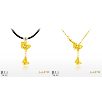 吉富珠寶銀樓-真愛密碼新款【輕舞雙蝶-黃金墜子、黃金項鍊】→※下標前請先詢問當日價格