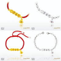 吉富珠寶銀樓-真愛密碼新款【卡娜赫拉的小動物 一生好命(元寶)粉紅兔兔 - 編織金、銀手鍊】→※下標前請先詢問當日價格