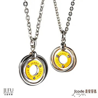吉富珠寶銀樓-真愛密碼新款【永恆之戀- 男女金鋼配墜子＋白鋼項鍊】→※下標前請先詢問當日價格※