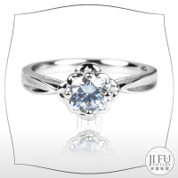 吉富珠寶銀樓-白金求婚戒【PTWS18001 花朵放大造型】→●下標前請先詢問當日優惠價格●精美車工鑽石 鑽戒