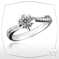 吉富珠寶-50分求婚戒【KWS18008五心爪花朵造型戒】→●下標前請先詢問當日優惠價格●線戒14K 18K精美車工鑽石