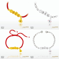 吉富珠寶銀樓-真愛密碼新款【卡娜赫拉的小動物 一生平安(蘋果)粉紅兔兔-編織金、銀手鍊】→※下標前請先詢問當日價格※