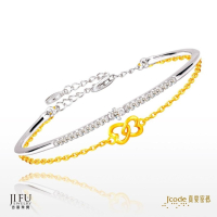 吉富珠寶銀樓-真愛密碼【心扣心 - 金銀配手鍊 雙排】→※下標前請先詢問當日價格※