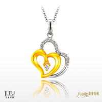 吉富珠寶銀樓-真愛密碼新款【甜入心 - 金銀配墜子 +白鋼項鍊】→※下標前請先詢問當日優惠價格※