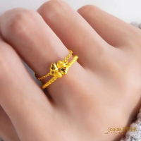 吉富珠寶銀樓-真愛密碼新款戒指【幸運相伴（半鍊）-黃金戒指】→●下標前請先詢問當日價格●