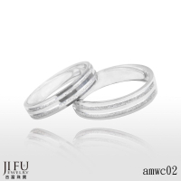 吉富珠寶銀樓-時尚PT950白金鑽砂男女對戒【編號：amwc02】→※下標前請先詢問當日優惠價格※