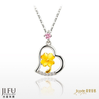 吉富珠寶銀樓-真愛密碼新款【幸福心情 - 金銀配墜子 + 白鋼項鍊】→※下標前請先詢問當日價格※