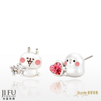 真愛密碼新款【卡娜赫拉的小動物 晶亮Ｐ助和粉紅兔兔 - 純銀耳環】→※下標前請先詢問當日優惠價格※