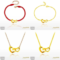 吉富珠寶銀樓-真愛密碼新款【心心相扣-小 - 編織金手鍊、黃金手鍊、玫瑰鋼項鍊、黃金項鍊】→※下標前請先詢問當日價格