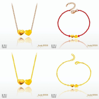 吉富珠寶銀樓-真愛密碼新款【兩心相偎 - 編織金手鍊、黃金手鍊、玫瑰鋼項鍊、黃金項鍊】→※下標前請先詢問當日價格※