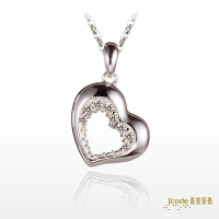 吉富珠寶銀樓-■真愛密碼■純銀墬鍊【心光閃耀-純銀墜子＋白鋼項鍊】