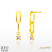 吉富珠寶銀樓-真愛密碼新款【閃耀鍊戀 - 黃金耳環】→※下標前請先詢問當日價格※