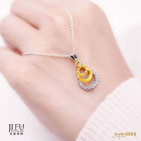 吉富珠寶銀樓-真愛密碼新款金銀配項鍊【愛情物語-金銀配墜子＋白鋼項鍊】→●下標前請先詢問當日優惠價格●