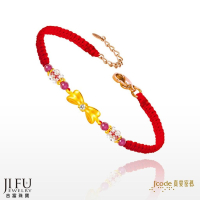 吉富珠寶銀樓-真愛密碼新款【蝴蝶結 - 寶石編織金手鍊・紅】→※下標前請先詢問當日優惠價格※