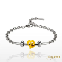 吉富珠寶銀樓-真愛密碼新款黃金串珠手鍊【甜進心坎-金鋼配白鋼手鍊】→●下標前請先詢問當日優惠價格●