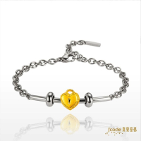 吉富珠寶銀樓-真愛密碼新款黃金串珠手鍊【真心鎖愛-金鋼配白鋼手鍊】→●下標前請先詢問當日優惠價格●