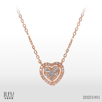 吉富珠寶銀樓- 心之光鑽石玫瑰金項鍊【編號:20231001】頂級作工輕珠寶→※下標前請先詢問當日優惠價格※