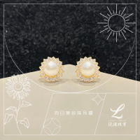 向日葵珍珠耳環 - 自然優雅的時尚選擇，完美搭配春夏輕盈服飾