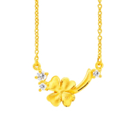 限量搶購！幸運四葉草黃金項鍊，閃耀鑽石點綴，展現高貴優雅魅力，送禮首選！