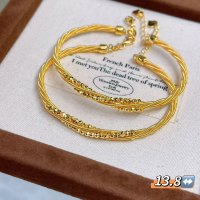 黃金雙層繩編手鐲 - 時尚優雅的純金飾品，完美搭配每個場合