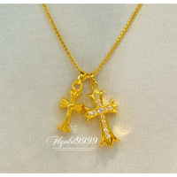 豐瓏銀樓 黃金十字架墜子 純金排鑽十字架墜子