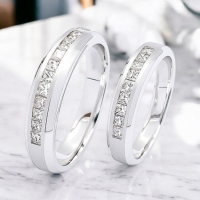 【十尚珠寶】經典線戒｜天然鑽石對戒 DC002