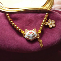 黃金招財狐狸手鍊 - 融合傳統智慧與現代美感的幸運飾品